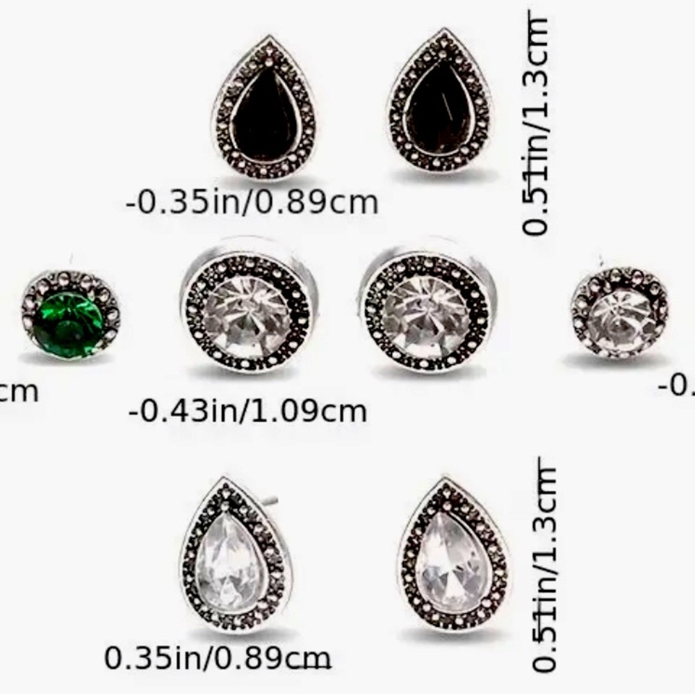 EARRINGS 5 Pair Shiny Faux
